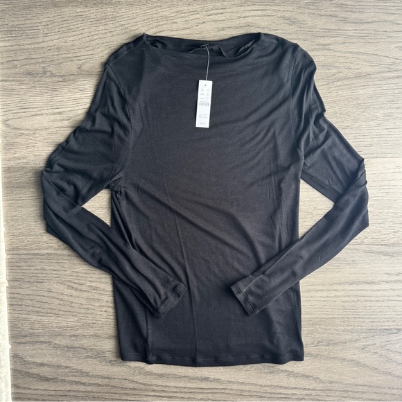 NWT J.Crew Sheer Wool-Blend Long Sleeve Layering Tee - Picture 2 of 3